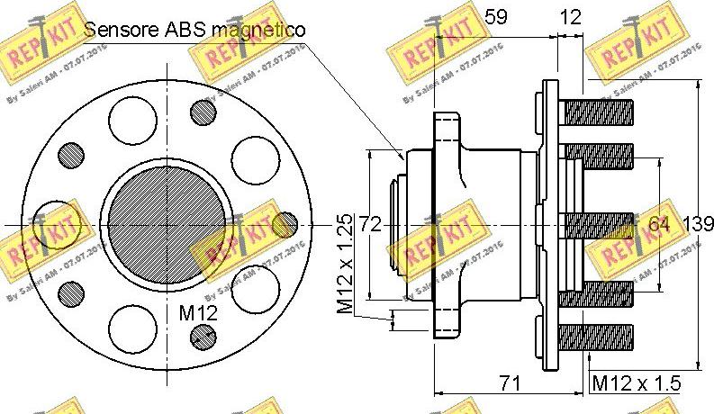 REPKIT RKB2456 - Комплект подшипника ступицы колеса autosila-amz.com