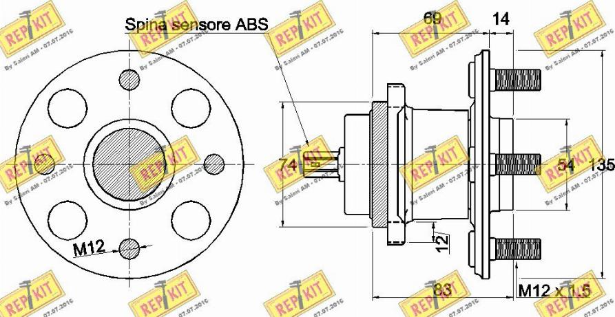 REPKIT RKB2412 - Комплект подшипника ступицы колеса autosila-amz.com