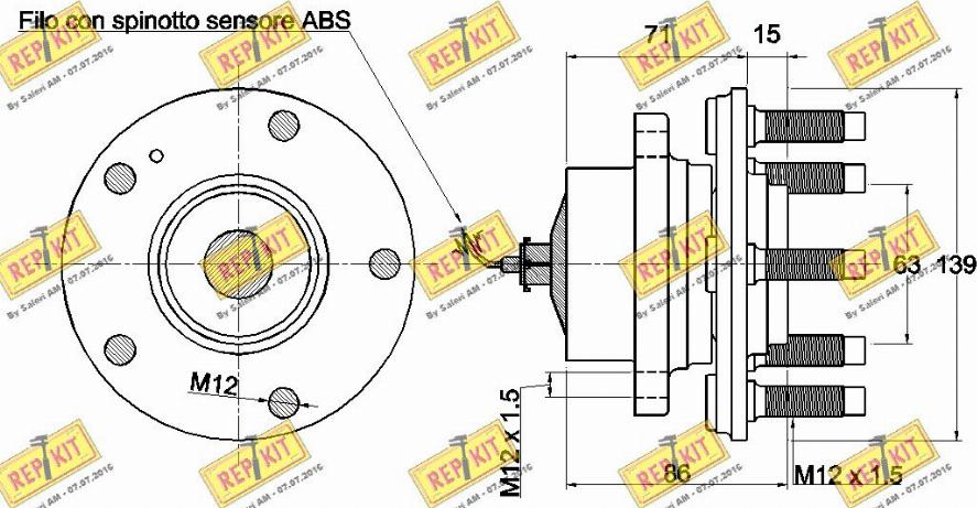 REPKIT RKB2663 - Комплект подшипника ступицы колеса autosila-amz.com