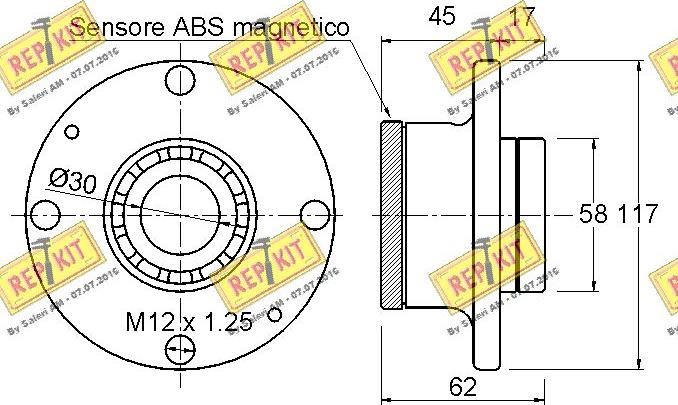 REPKIT RKB2603 - Комплект подшипника ступицы колеса autosila-amz.com