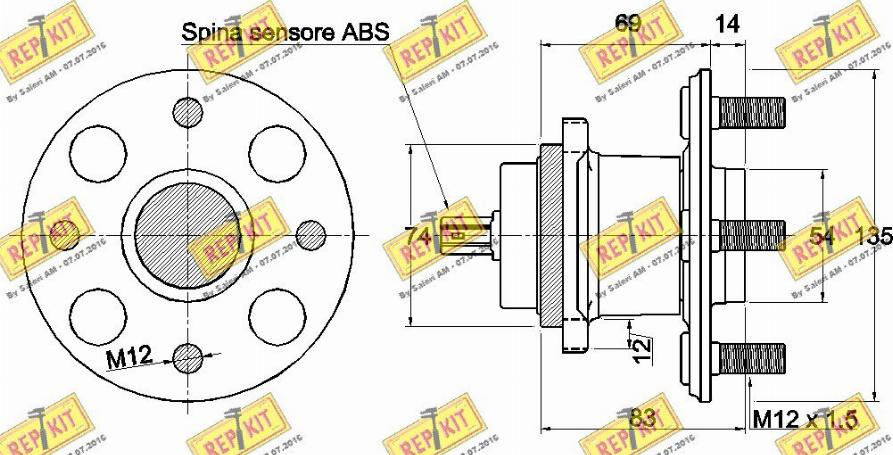 REPKIT RKB2213 - Комплект подшипника ступицы колеса autosila-amz.com