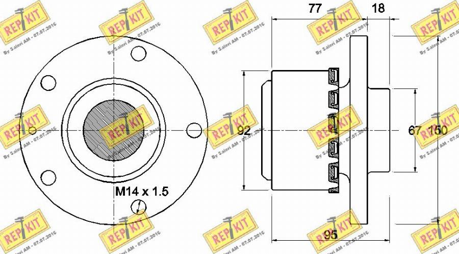 REPKIT RKB2740 - Комплект подшипника ступицы колеса autosila-amz.com