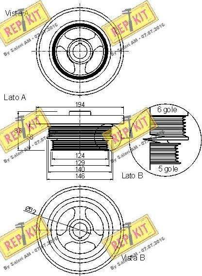 REPKIT RKT9030 - Шкив коленчатого вала autosila-amz.com