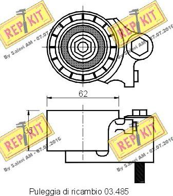 REPKIT RKT1489 - Натяжной ролик, зубчатый ремень ГРМ autosila-amz.com