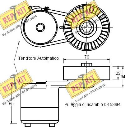 REPKIT RKT1549 - Натяжитель, поликлиновый ремень autosila-amz.com