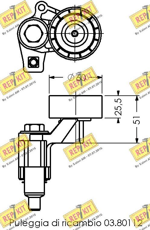 REPKIT RKT1640 - Натяжитель, поликлиновый ремень autosila-amz.com