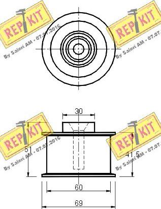 REPKIT RKT1662 - Направляющий ролик, зубчатый ремень ГРМ autosila-amz.com