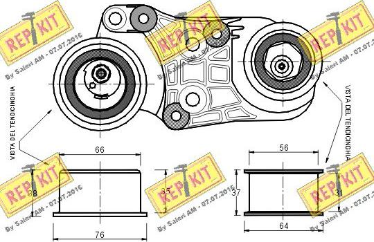 REPKIT RKT1368 - Натяжной ролик, зубчатый ремень ГРМ autosila-amz.com