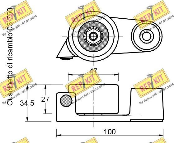 REPKIT RKT1212 - Натяжной ролик, зубчатый ремень ГРМ autosila-amz.com