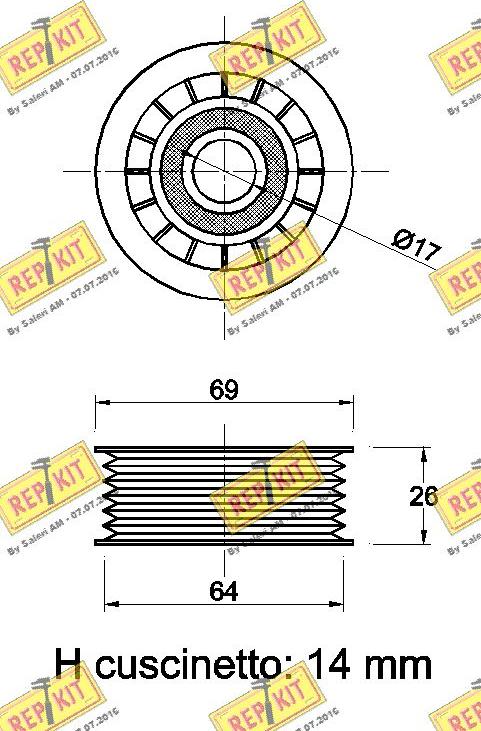 REPKIT RKT1786 - Ролик, поликлиновый ремень autosila-amz.com