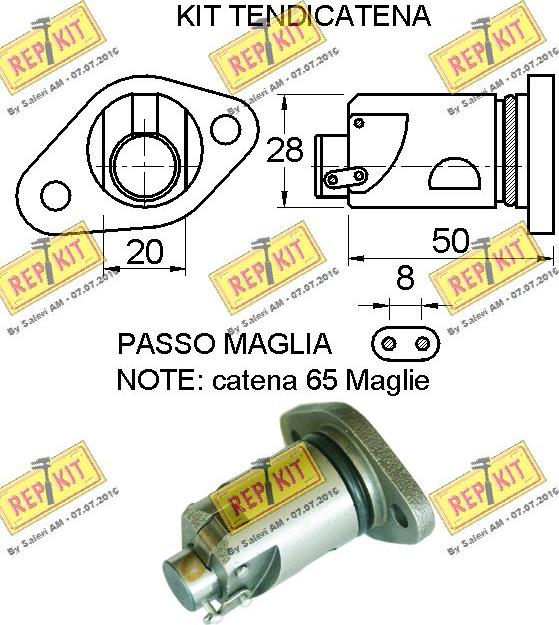 REPKIT RKT8907K - Комплект цепи привода распредвала autosila-amz.com