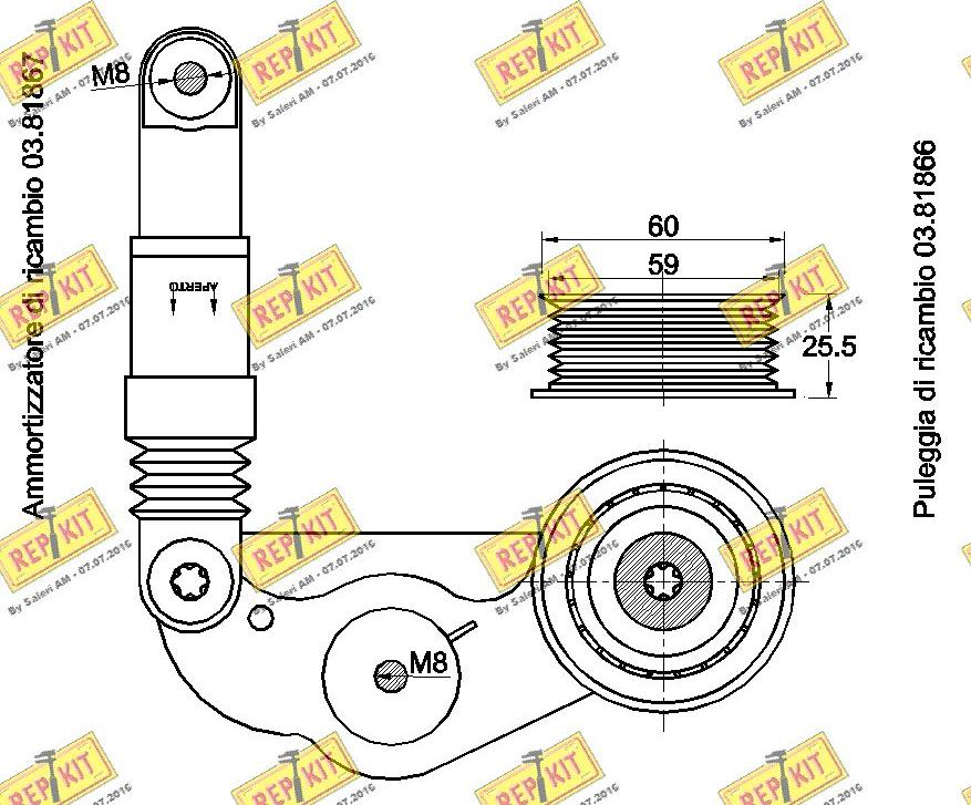 REPKIT RKT3581 - Натяжитель, поликлиновый ремень autosila-amz.com