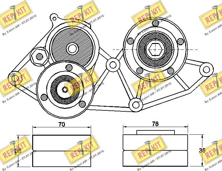 REPKIT RKT3532 - Натяжитель, поликлиновый ремень autosila-amz.com