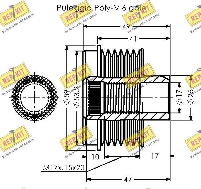 REPKIT RKT3527 - Шкив генератора, муфта autosila-amz.com