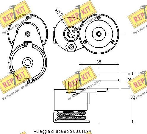 REPKIT RKT3011 - Натяжитель, поликлиновый ремень autosila-amz.com