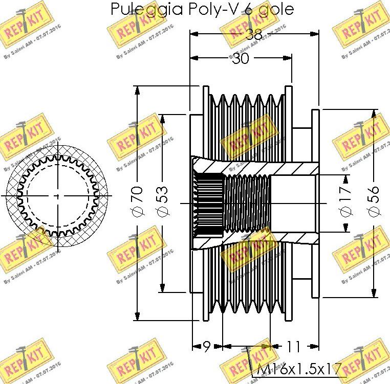 REPKIT RKT3369 - Шкив генератора, муфта autosila-amz.com