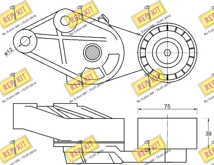 REPKIT RKT3744 - Натяжитель, поликлиновый ремень autosila-amz.com