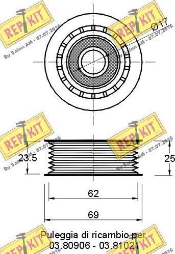 REPKIT RKT2437 - Ролик, поликлиновый ремень autosila-amz.com