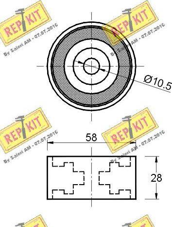 REPKIT RKT2531 - Направляющий ролик, зубчатый ремень ГРМ autosila-amz.com