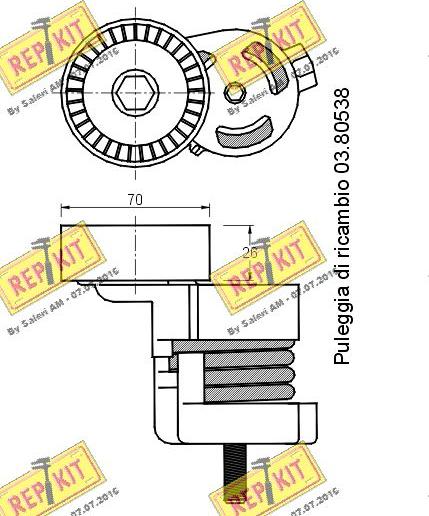 REPKIT RKT2661 - Натяжитель, поликлиновый ремень autosila-amz.com