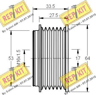 REPKIT RKT2071 - Шкив генератора, муфта autosila-amz.com