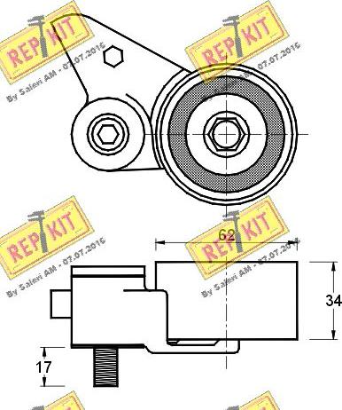 REPKIT RKT2141 - Натяжной ролик, зубчатый ремень ГРМ autosila-amz.com