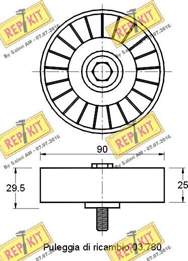 REPKIT RKT2106 - Ролик, поликлиновый ремень autosila-amz.com