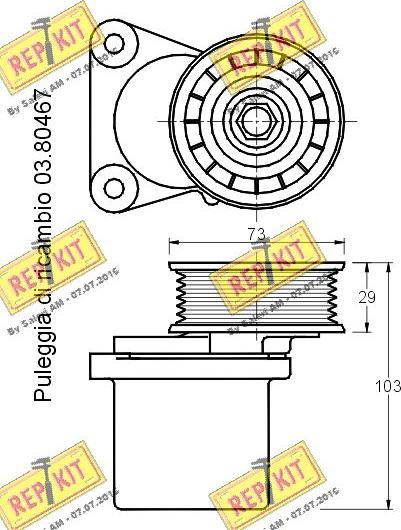 REPKIT RKT2182 - Натяжитель, поликлиновый ремень autosila-amz.com