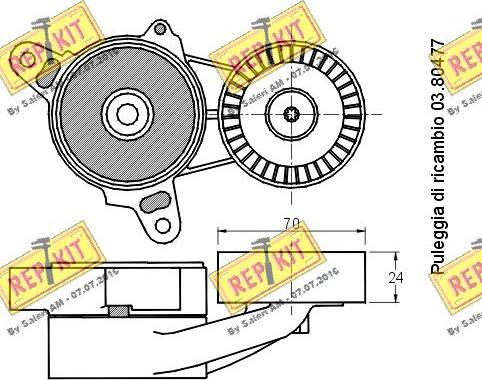 REPKIT RKT2840 - Натяжитель, поликлиновый ремень autosila-amz.com