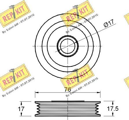 REPKIT RKT2825 - Ролик, поликлиновый ремень autosila-amz.com