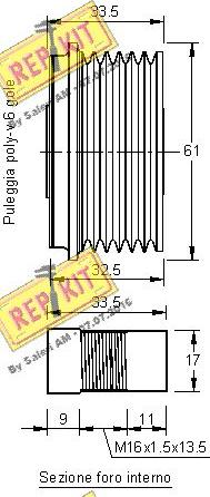 REPKIT RKT2360 - Шкив генератора, муфта autosila-amz.com