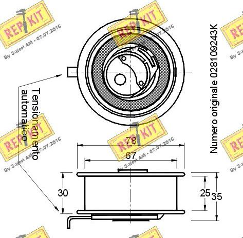 REPKIT RKT2382 - Натяжной ролик, зубчатый ремень ГРМ autosila-amz.com