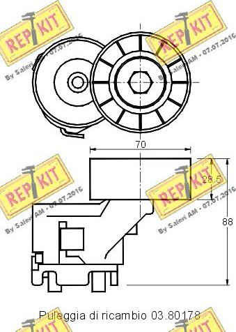 REPKIT RKT2252 - Натяжитель, поликлиновый ремень autosila-amz.com