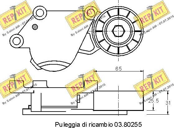 REPKIT RKT2213 - Натяжитель, поликлиновый ремень autosila-amz.com