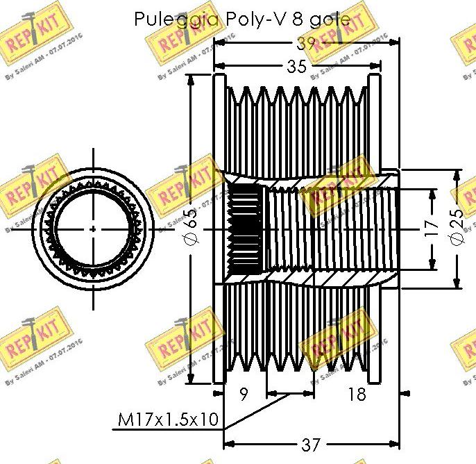 REPKIT RKT2236 - Шкив генератора, муфта autosila-amz.com