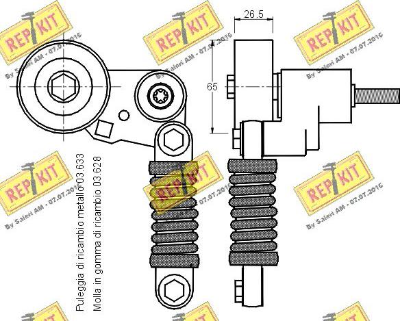 REPKIT RKT2275 - Натяжитель, поликлиновый ремень autosila-amz.com