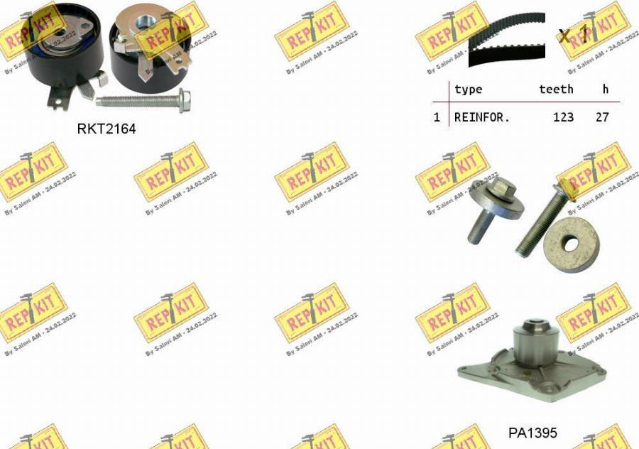 REPKIT RKTK0863PA2 - Водяной насос + комплект зубчатого ремня ГРМ autosila-amz.com