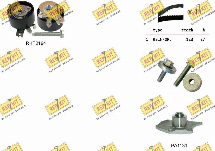 REPKIT RKTK0863PA - Водяной насос + комплект зубчатого ремня ГРМ autosila-amz.com