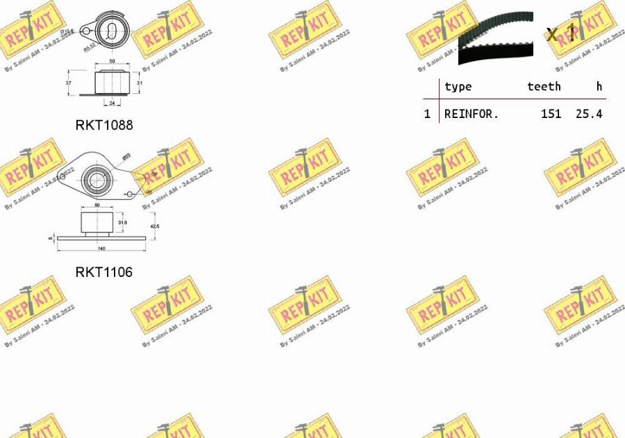 REPKIT RKTK0824 - Комплект зубчатого ремня ГРМ autosila-amz.com