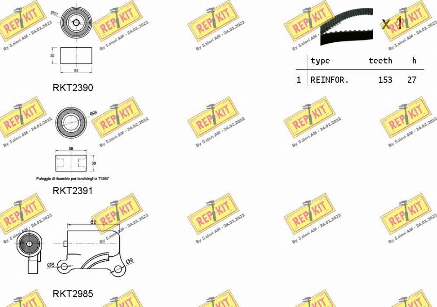 REPKIT RKTK1098C - Комплект зубчатого ремня ГРМ autosila-amz.com