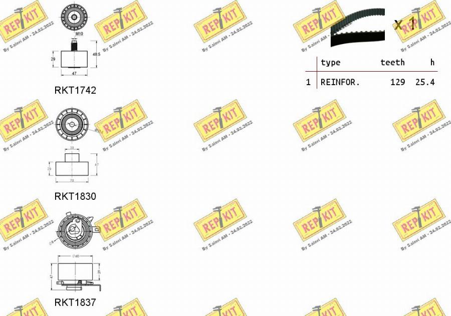 REPKIT RKTK1030 - Комплект зубчатого ремня ГРМ autosila-amz.com