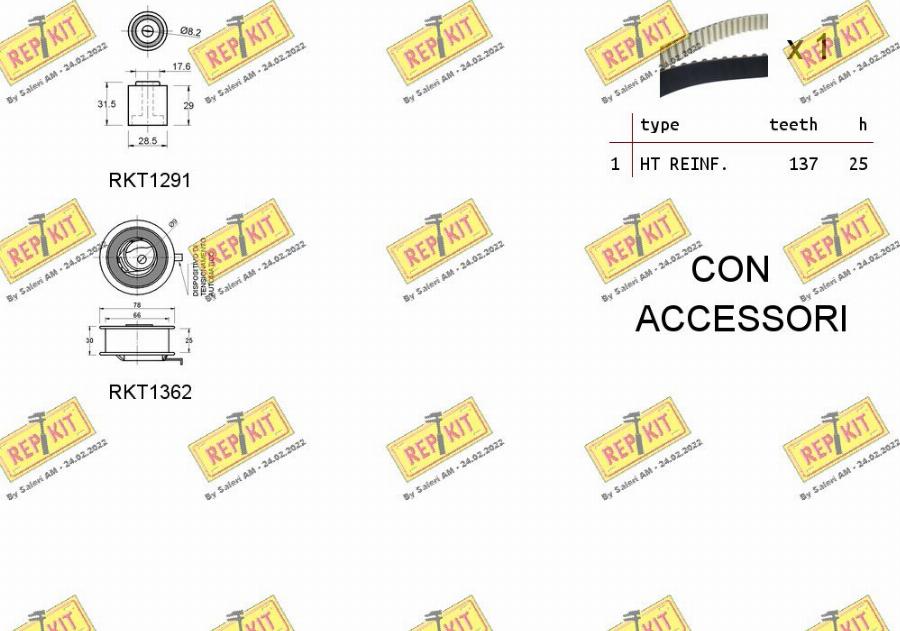 REPKIT RKTK1024 - Комплект зубчатого ремня ГРМ autosila-amz.com