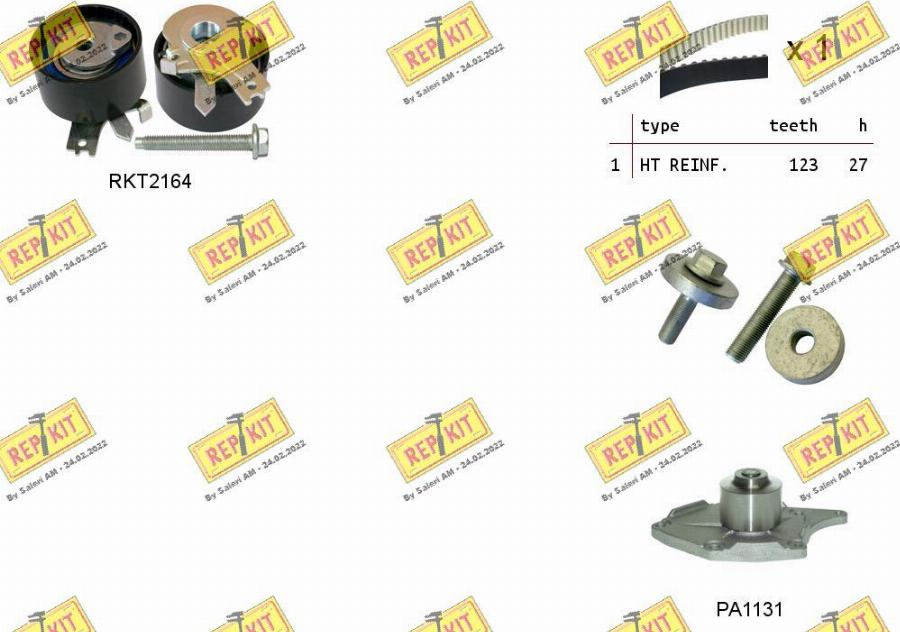 REPKIT RKTK1145PA - Водяной насос + комплект зубчатого ремня ГРМ autosila-amz.com