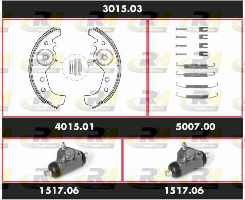 Roadhouse 3015.03 - Комплект тормозных колодок, барабанные autosila-amz.com