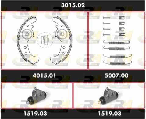 Roadhouse 3015.02 - Комплект тормозных колодок, барабанные autosila-amz.com