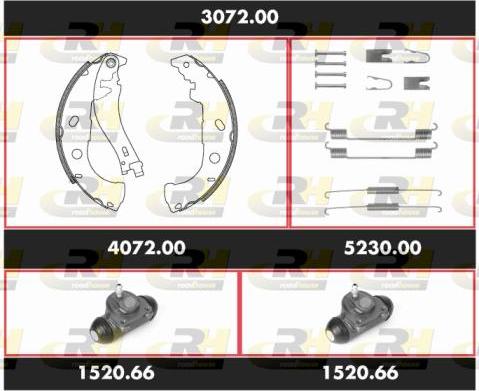 Roadhouse 3072.00 - Комплект тормозных колодок, барабанные autosila-amz.com