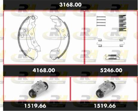 Roadhouse 3168.00 - Комплект тормозных колодок, барабанные autosila-amz.com