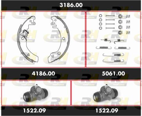 Roadhouse 3186.00 - Комплект тормозных колодок, барабанные autosila-amz.com