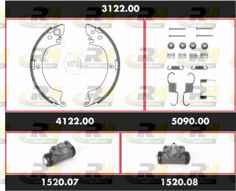 Roadhouse 3122.00 - Комплект тормозных колодок, барабанные autosila-amz.com