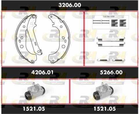 Roadhouse 3206.00 - Комплект тормозных колодок, барабанные autosila-amz.com